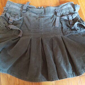 True vintage American Eagle Re-issue 90's corduroy military green skirt